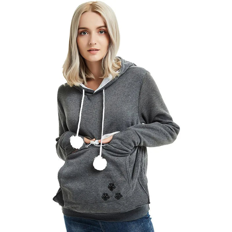 Sweat capuche porte chat nomade