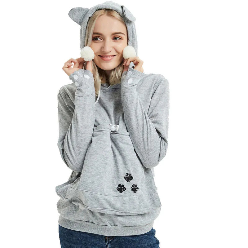 Sweat capuche porte chat nomade