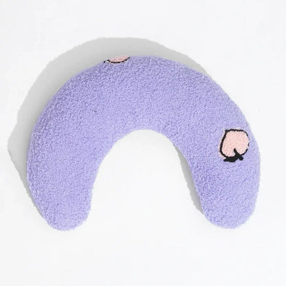 Oreiller croissant en peluche Purple