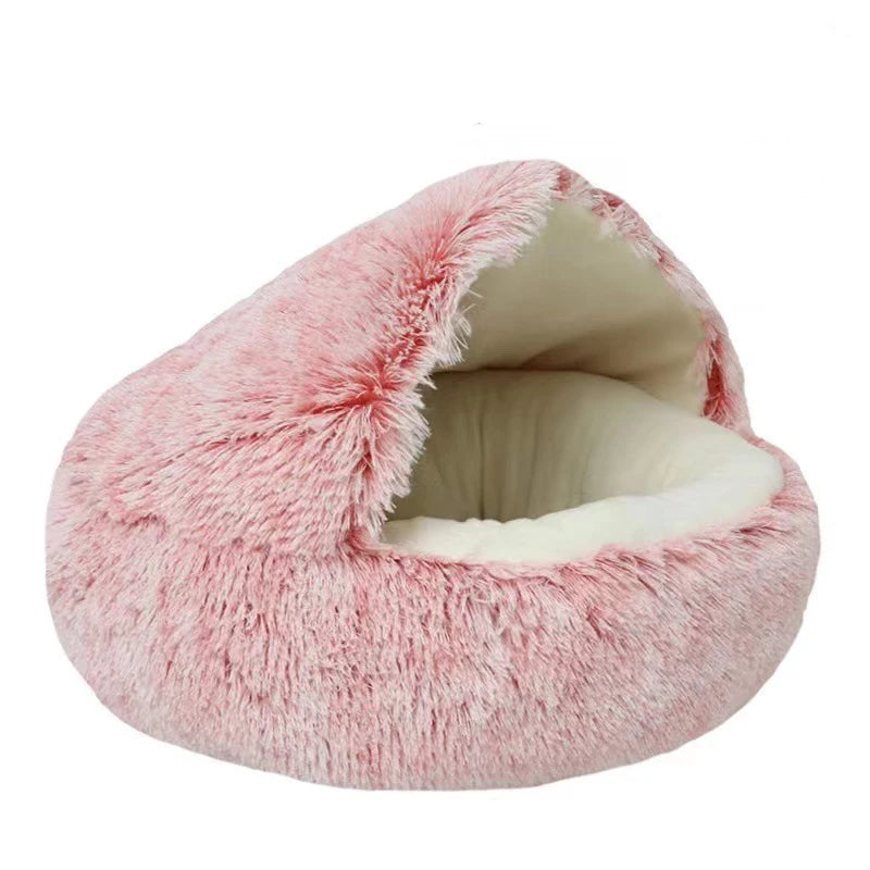 Lit cocon rond moelleux pink 40cm