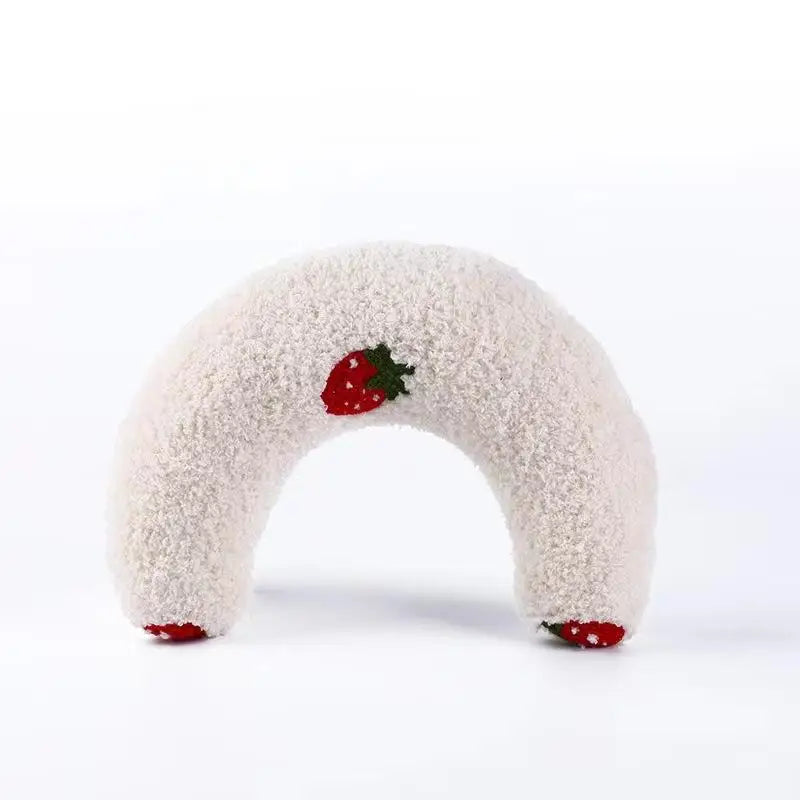 Oreiller croissant en peluche White