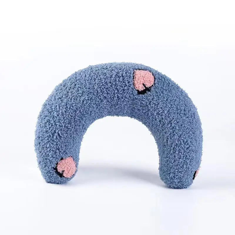 Oreiller croissant en peluche Blue