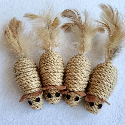 Jouet souris en sisal 4pcs