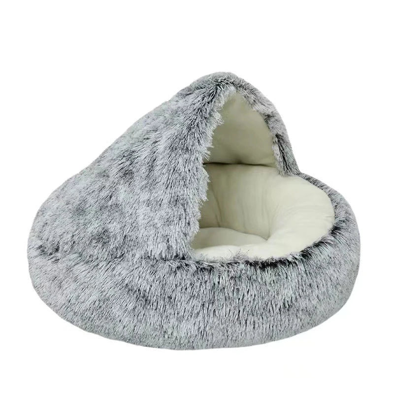 Lit cocon rond moelleux Grey 40cm