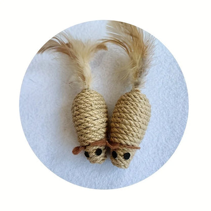 Jouet souris en sisal 2pcs