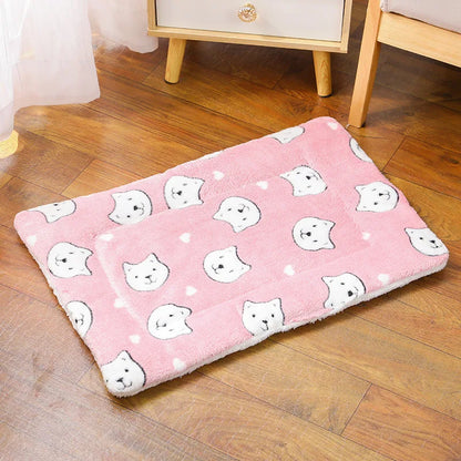 Tapis moelleux en maille polaire Pink bear Square